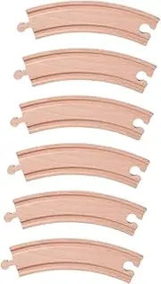 6pcs Wooden Train Railway Tracks Wooden Track Set for Boys and Girls Sturdy Plaything