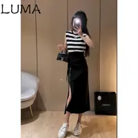 在飛比找蝦皮購物優惠-luma美衣 時尚套裝女 2023夏季新款露背係帶墊肩坎肩上