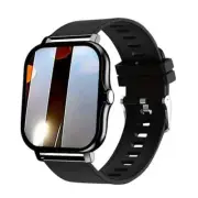 NNEDSZ Single Silicone Strap Black Smart Fitness Watch with Large Display - 24 S