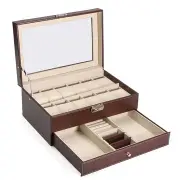Wood Leather Display Case Watches Storage Box Plastic For Jewelry Watch Accessories