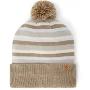 Dakine Lisa Wool Blend Spacedye Knit Fleece Lined Pom Cuffed Beanie Stone New