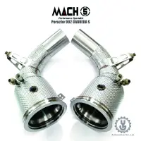 在飛比找蝦皮商城優惠-MACH5 高流量帶三元催化頭段 當派 排氣管 PORSCH