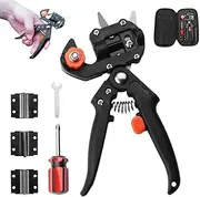 Garden Grafting Tool Kit 2025 Upgrade 2-in-1 Pruning & Grafting Scissors with High-Carbon V-, Ω-, & U-Graft Blades for Fruit Trees, Vines & Shrubs – Heavy Duty