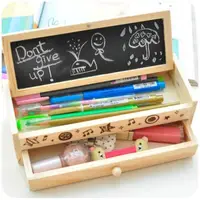 在飛比找蝦皮購物優惠-韓國木質制文具盒小學生抽屜鉛筆盒男女兒童創意可愛幼兒園多功能