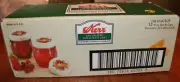 VTG 12 Kerr Canning Jelly Jars NEW Country Kitchen Fruit Emboss Decorative 8 oz.