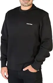 [Calvin Klein Jeans] Calvin Klein Men's Sportswear, Micro Logo Sweatshirt, Ck Black, X-Large