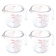 4x Cuisena 300ml Plastic Measuring Jug Powder/Liquid Baking/Kitchen Utensil CLR