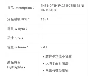 THE NORTH FACE BOZER MINI BACKPACK 52VR 小背包
