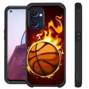 FUSION For OnePlus Nord N300 5G Case Hybrid Phone Cover BASKETBALL FLAME