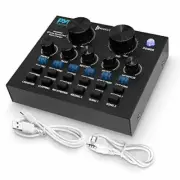 Pyle PKSCRD208 Bluetooth Mini Audio Interface Podcast Mixer Sound Card