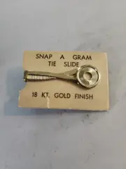 Vintage 1960s 18k GP Snap A Gram Tie Slide Clip Clasp -No Initials-
