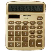 J.Burrows 12 Digit Desktop Calculator Gold