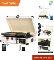 Multi-Function Turntable with Vinyl to MP3 Converter & Bluetooth Connectivity