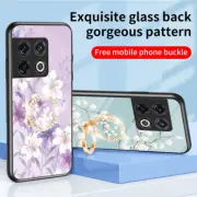 For OnePlus N200 / 9 Pro / 8T Flower Pattern Slim Phone Case with Ring Holder