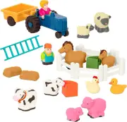 Battat Farm Animal Play Set - 25 Toy Farm Animals, Fences, Farmers