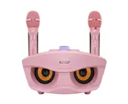 Smart Home Wireless Karaoke Set Microphone Audio 2-in-1 Smart Reverb Multi-function Mixer Amplifier-Pink