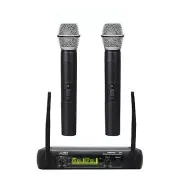 Audio2000'S AWM6074U UHF, DUAL WIRELESS HANDHELD MICROPHONE SYSTEM-N