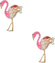 [OATIPHO] Flamingo Brooch Clothes Pins Boutonniere Pins Brooch Pin Lapel Pin Women Clothes Brooch Hat Brooch Decorative Brooch Rhinestone Pin Women Clothing Accessory Suit Brooch Alloy