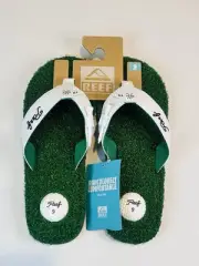Reef Mulligan II Golf Flip Flops Mens Sz 9 Turf Grass Tee Holder Bottle Opener