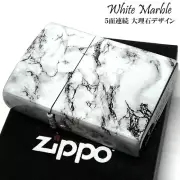 Zippo Oil Lighter Marble White Black Regular Case 2C-5�v Japan