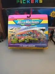 Micro Machines Set - #12 Heavy Haulers - Crane with Semi, Concrete Mixer, Dozer