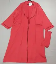 Fabletics Eco-Robe Womens 4X Red Silky Ecosatin Pockets Full Length