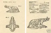 Star Wars SLAVE ONE SHIP PATENT Art Print READY TO FRAME!!!! Boba Fett Bounty
