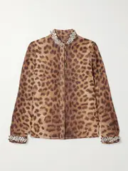 [Zimmermann] Zimmermann - Crush Leopard-print Linen And Silk-blend Organza Shirt - Leopard print - 4 4 Animal print