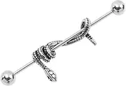 [SAFIGLE] Gothic Snake Shaped Cartilage Earring Barbell Unique Ear Piercing Jewelry for Punk Style Versatile for Helix and Septum Long Lasting Plating