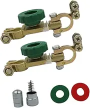 GLEAVI 1 Set Battery Switch Kit Quick Disconnect Terminal for Vehicle Protection Includes Plated Connectors Insulation Pads Prevents Leakage and Drains
