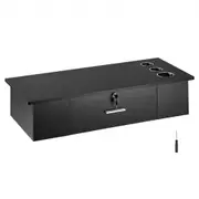 VEVOR Wall Mount Styling Station, Hair Barber Table with 3 Hair Dryer Holders, One Lockable Drawer, Beauty Salon Equipment for SPA, Barber Shop, Home