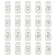 20pcs Cord Lock Single Hole Spring Toggle Stopper for Drawstring, White