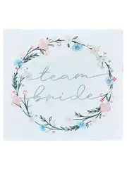 Boho Team Bride Floral Hens Party Paper Napkins 16 Pack
