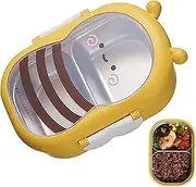 Kids Snack Container - Kids Meal Prep Box, Compartments Snack Box | Cute Bee Lunch Container Meal Prep, Healthy Cartoon Lunch Box with Safety Lock Leak Proof for School Students, Outdoor Travel