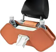 Behind Seat Storage Bag - Headrest Storage Box PU Leather Seat Organizer | Car Accessories Multi-Function Double Hooks Car Organizer for MPV & SUV