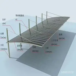 免運 車棚停車棚傢用庭院鋁閤金汽車雨篷耐力闆遮陽棚戶外電動車雨棚 特價出 可開發票