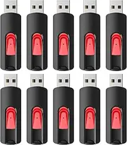 [RAOYI] 10Pcs 4GB USB Flash Drives Slide Retractable Memory Stick Bulk USB 2.0 Thumb Drive Jump Drive Zip Drive USB Sticks Data Storage Backup for PC Mac (4G, 10 Red Color)