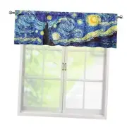 Starry Night Valances for Windows Curtain Rod Pocket Blue Starry Night