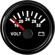 52mm Auto Voltmeter 316L Bezel Motorcycle Car Voltage Meter Volt Gauge for Truck Boat Yacht RV Volt Meter 12v 24v Automotive Voltmeter(BN 16-32V)