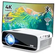 Native 1080P Projector with 5G WiFi and Bluetooth 5.1, 4K Supported Mini