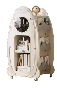 在飛比找友和YOHO優惠-太空人宇宙飛船創意兒童書架多功能玩具收納架繪本櫃可移動帶輪 