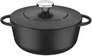 Tramontina Black Enamelled Cast Iron Casserole Dish | 28 cm (6 litre) | Indoor & Outdoor Use