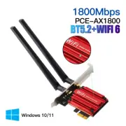 MT7921 Desktop PCI-E WiFi 6 Card 2.4G/5Ghz 1800Mbps Network Bluetooth Adapter PC
