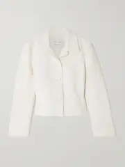 [Proenza Schouler White Label] Proenza Schouler White Label - Quinn Cropped Cotton-tweed Jacket - US8 US 8 White