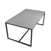Large coffee table with metal frame and marble top