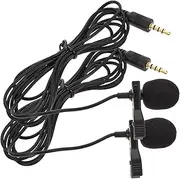 HYTROVE 2Pcs Lavalier Microphone Clip Mic for Live Streaming Vlogging and Use Long Cable Portable Design for Smartphones and Cameras