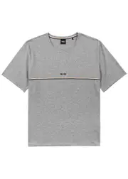 Boss Unique Logo-print Cotton T-shirt - Grey L