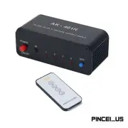 AK-401R 4CH Stereo Audio Switch Audio Selector Supports IR Remote Control/Manual