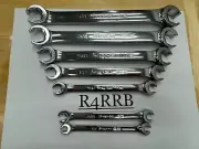 Snap-on Tools USA NOS 7pc SAE Double Flare Nut 6 Point Line Wrench RXFS LOT SET