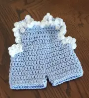 Cabbage Patch Kid Crochet Doll Bib Shorts - Handmade - Fits 15" CPK - Lilac